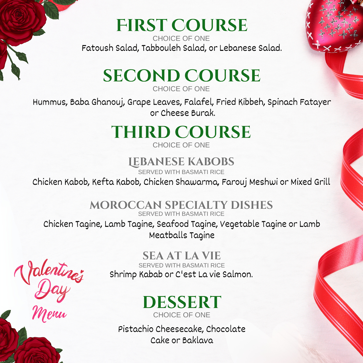 La Vie Mediterranean Restaurant Menu - Image 4